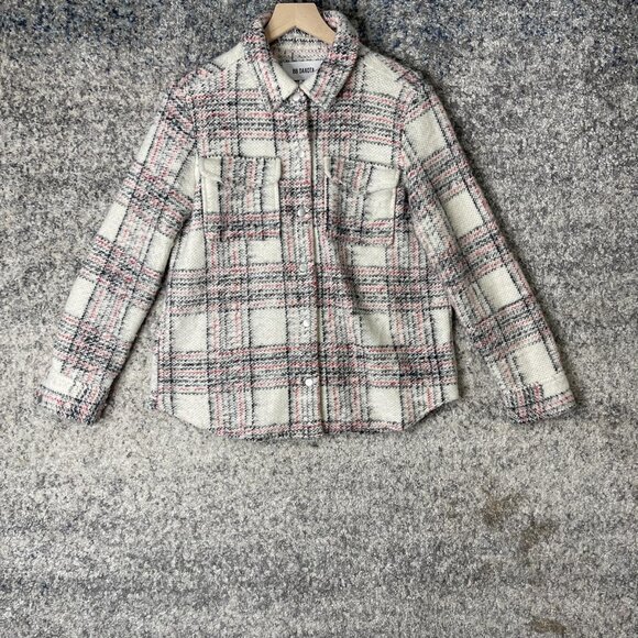 BB Dakota Shacket Womens Medium Plaid Wool Blend Button Down Jacket Shirt - Picture 1 of 6